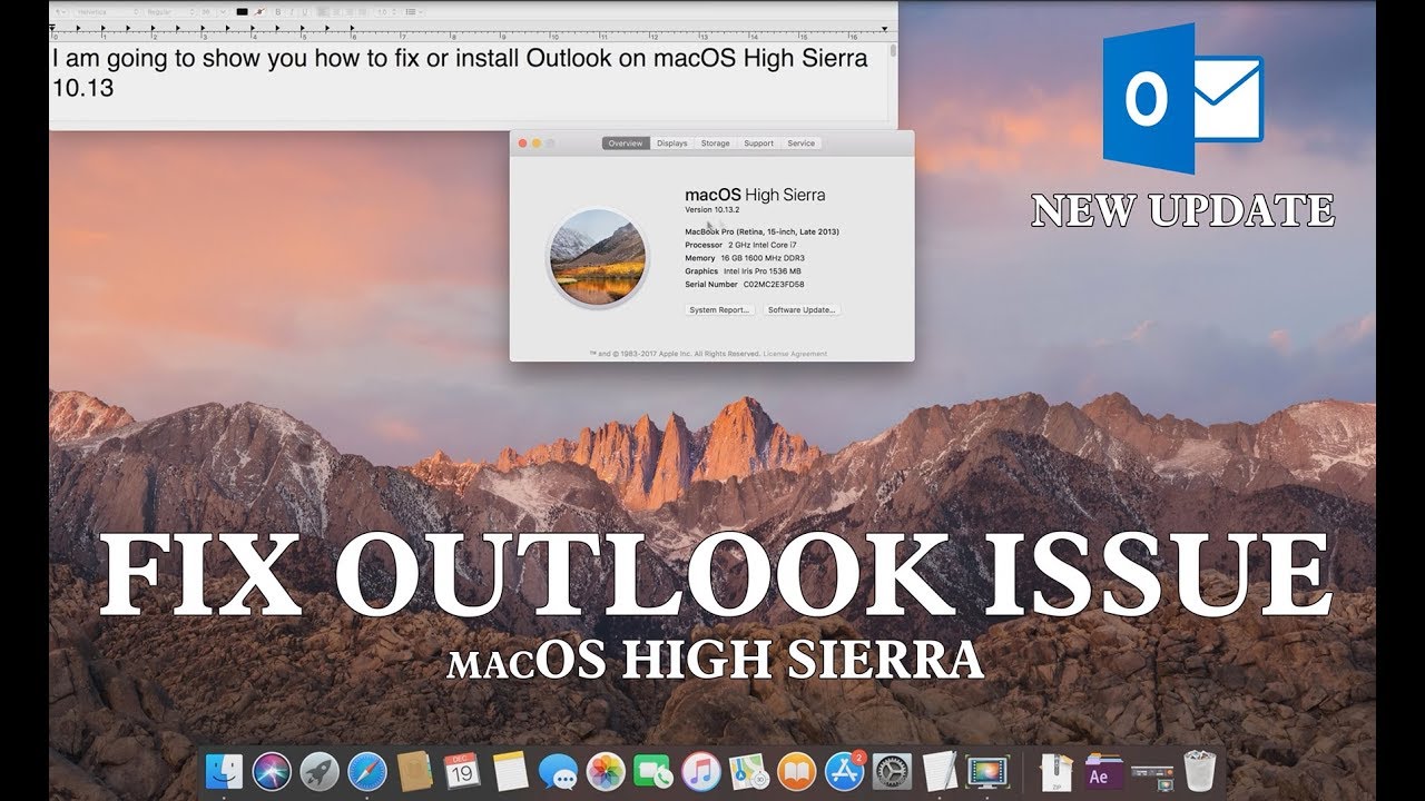 Outlook For Mac High Sierra 10.13.3